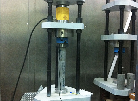 Concrete creep test lab.